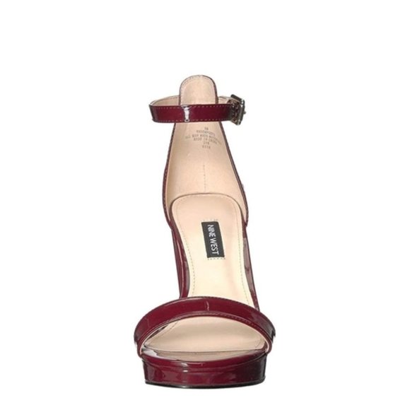 NINE WEST Dempsey 3 Platform Sandal Pumps in Patent Leather Red - Picture 3 of 15